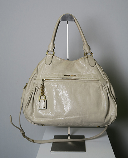 Nappa Charm Satchel, front view